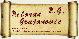 Milorad Grujanović vizit kartica
